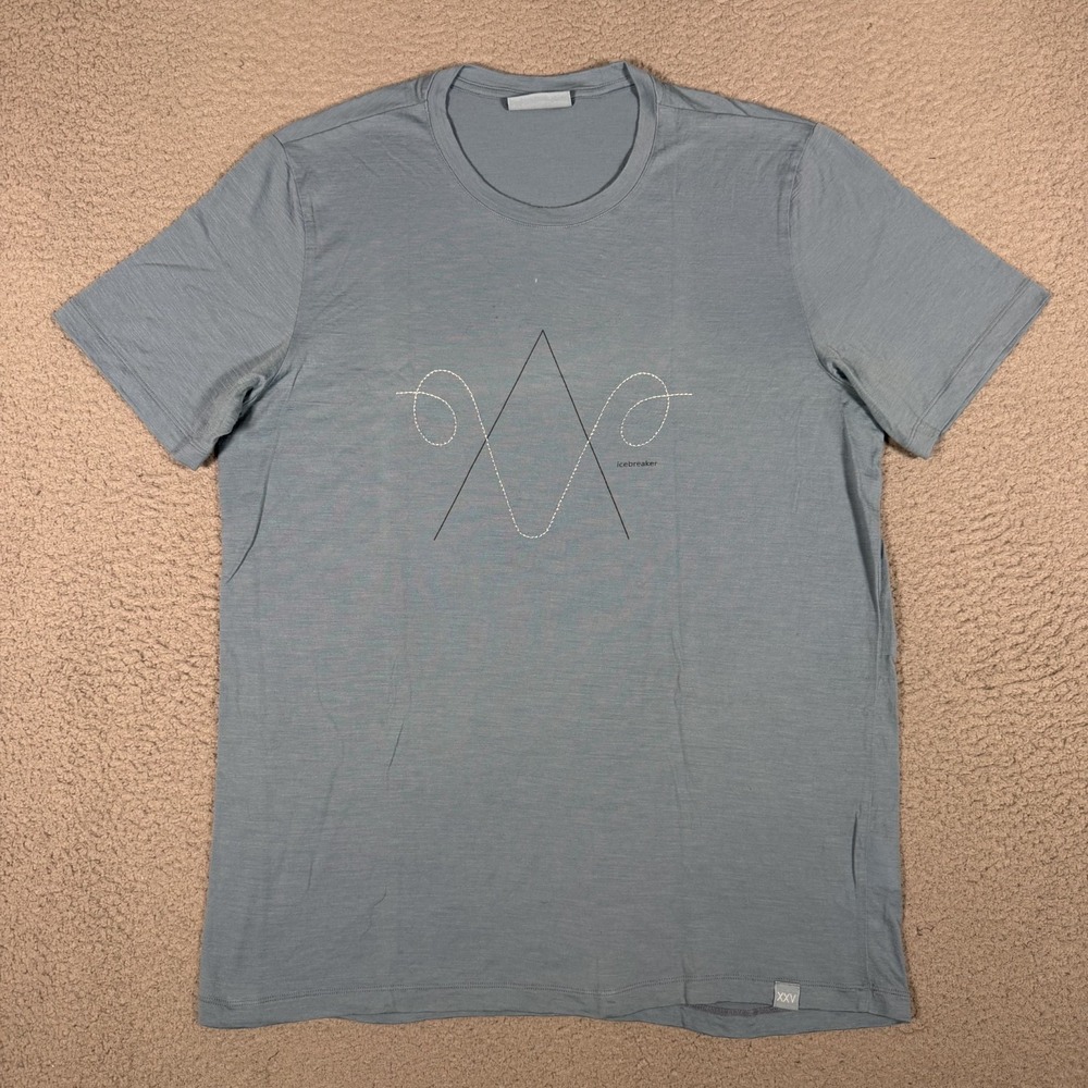Icebreaker Shirt Mens XL Blue Merino Wool Blend Outdoor Hiking Casual Preppy